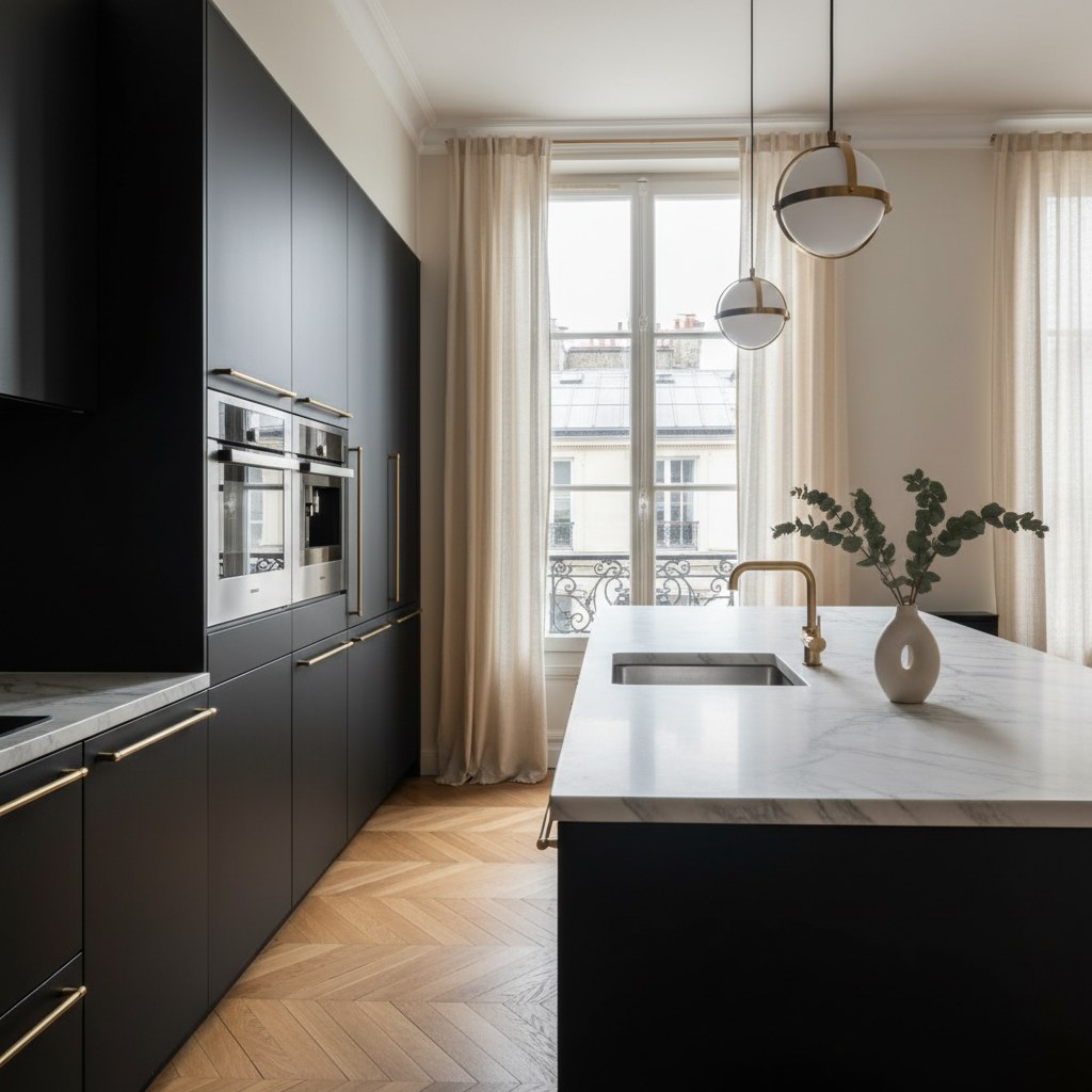 Cuisine rénovée intérieur haut de gamme